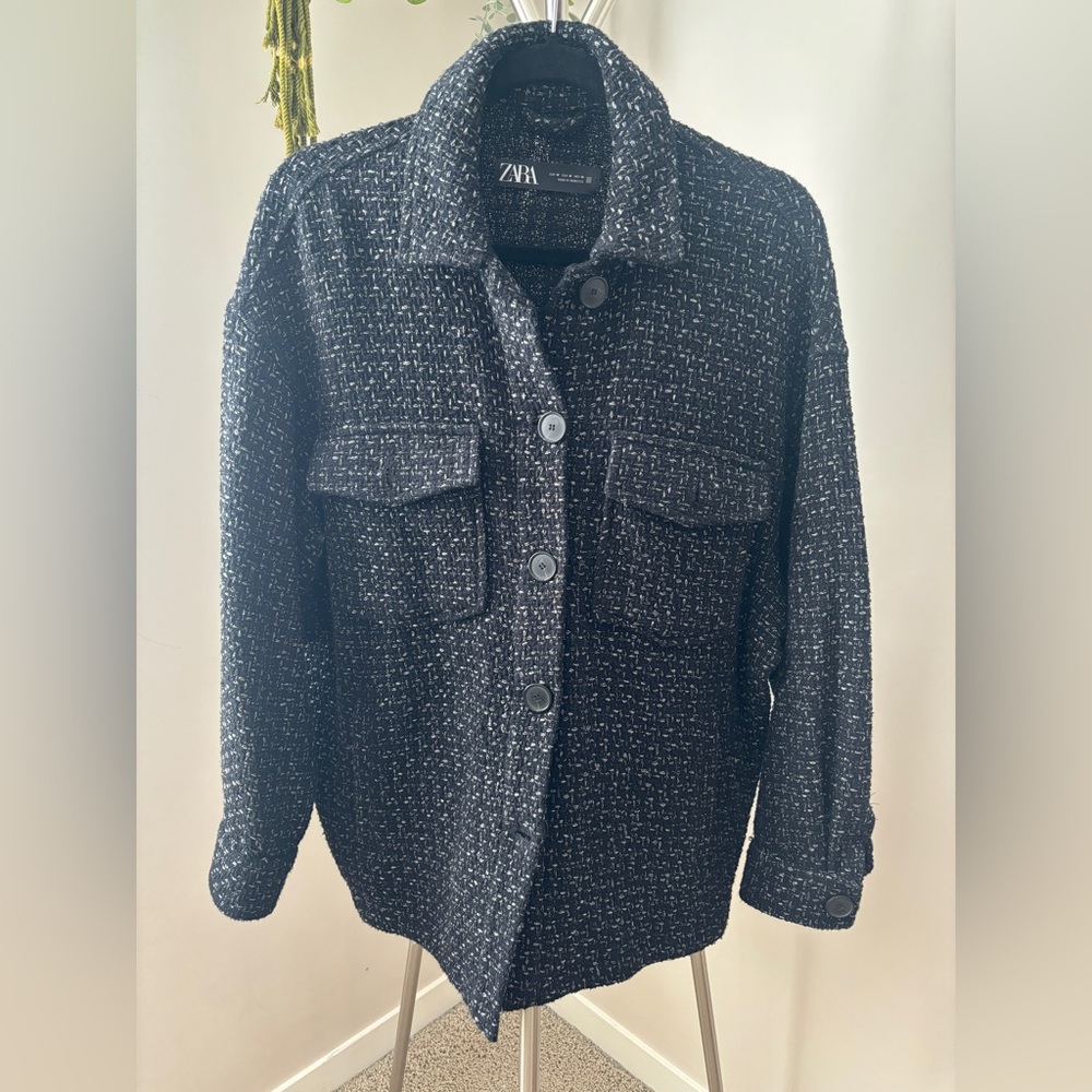 Zara Women's Black Tweed Blazer